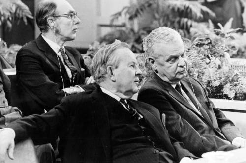 The Canadian Press files
                                In this 1969 photo, former prime ministers John Diefenbaker (right) and Lester B. Pearson… TK