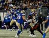 JOHN WOODS / THE CANADIAN PRESS
                                Winnipeg Blue Bombers quarterback Zach Collaros unleashes a pass against the B.C. Lions during first-half action Saturday.