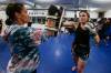 JOHN WOODS / WINNIPEG FREE PRESS
                                Jersey Katz trains at the Winnipeg Kickboxing and Muay Thai club with her coach and mother Trisha Sammons.