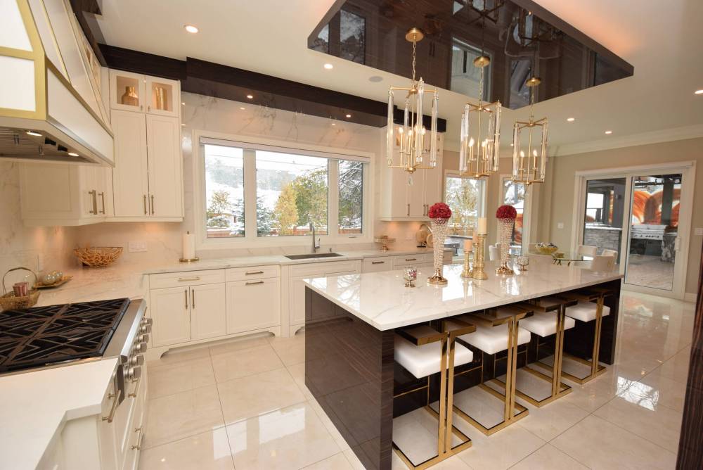 The amazing kitchen opens onto a light-filled eating area.