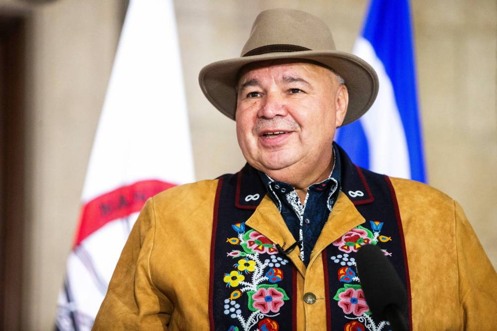MIKAELA MACKENZIE / WINNIPEG FREE PRESS The United Thunder Square Dancers perform at the announcement of the introduction of legislation naming Louis Riel as the honourary first premier of Manitoba at the legislative building on Thursday.
