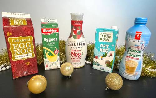 Photos by Eva Wasney / Winnipeg Free Press
                                When it comes to the best eggnog on the market, Free Press taste-testers say Dairyland (left, red carton) is the clear winner.