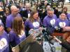 Dean Pritchard / Winnipeg Free Press Files
                                Jordyn Reimer’s parents speak to reporters outside court. Nearly 80 of Reimer’s friends and family members, all wearing purple “Justice for Jordyn” T-shirts, filled the gallery Friday as victim-impact statements were read at the sentencing hearing for Tyler Goodman.