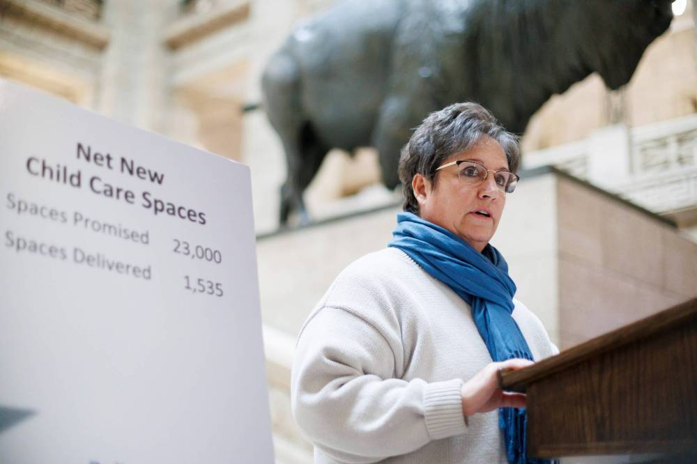 MIKE DEAL / WINNIPEG FREE PRESS
Lynda Raible, board president of the Manitoba Child Care Association, estimated the child-care sector is short 1,000 early child educators to meet the needs of the current spaces in the province.