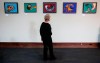 Former Speaker of the Manitoba Legislature Myrna Driedger is photographed as she looks at some Jackson Beardy pieces in the new Indigenous art exhibit at the Manitoba Legislature in Winnipeg Thursday, Nov, 9, 2023. THE CANADIAN PRESS/John Woods