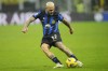 Inter Milan's Federico Dimarco is in action during a Serie A soccer match between Inter Milan and Frosinone, at the San Siro stadium in Milan, Italy, Sunday, Nov. 12, 2023. (AP Photo/Luca Bruno)