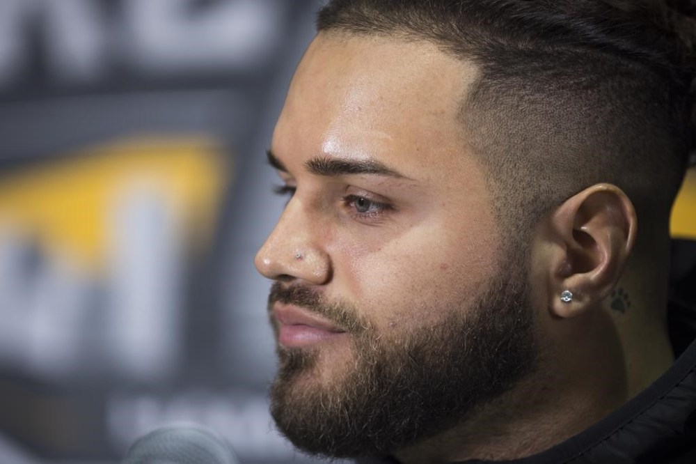 They were teammates for just one season but it was more than long enough for Andrew Harris to positively impact Brady Oliveira's CFL career. Oliveira speaks to media during the Winnipeg Blue Bombers media day, part of the CFL's Grey Cup week in Hamilton, Ont., Wednesday, Nov. 15, 2023. Winnipeg Blue Bombers will play the Montreal Alouettes in the 110th Grey Cup on Sunday. THE CANADIAN PRESS/Nick Iwanyshyn