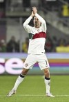 Portugal's Cristiano Ronaldo leaves the pitch during the UEFA Euro 2024 group J qualifying soccer match between Liechtenstein and Portugal, in Vaduz, Liechtenstein, Thursday, Nov. 16, 2023. (Gian Ehrenzeller/Keystone via AP)