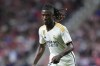 FILE - Real Madrid's Eduardo Camavinga in action during the Spanish La Liga soccer match between Atletico Madrid and Real Madrid at Metropolitan stadium in Madrid, Sunday, Sept. 24, 2023. France midfielder Eduardo Camavinga has torn a ligament in his right knee while practicing with his national team, Real Madrid said about its player on Friday, Nov. 17. (AP Photo/Manu Fernandez, file)