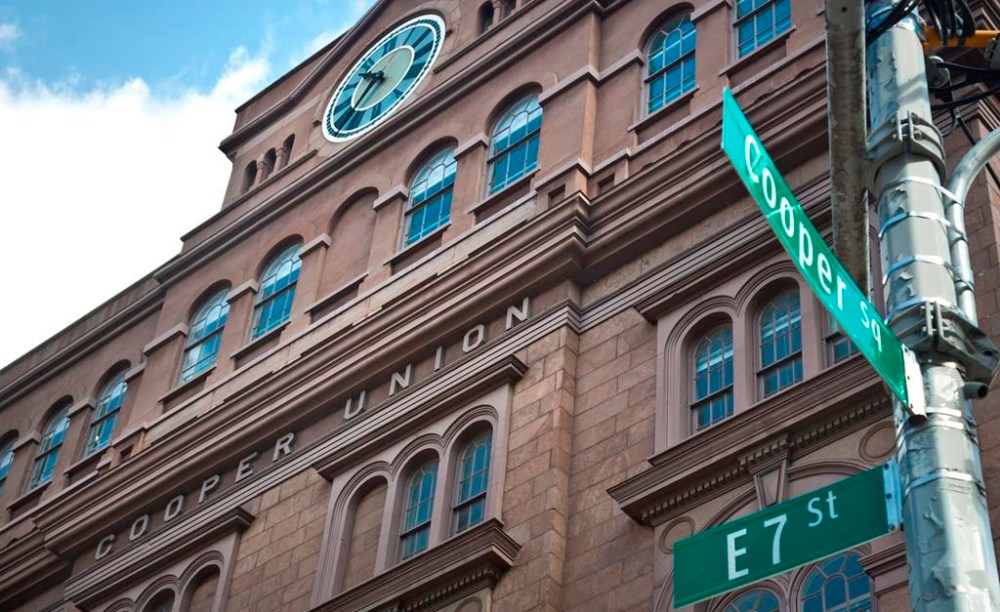 FILE - A detail of Cooper Union's Foundation Building shows its location in the East Village, Thursday, April 23, 2015, in New York. The federal government has opened civil rights investigations at seven schools and universities over allegations of antisemitism or Islamophobia since the outbreak of the Israel-Hamas war. (AP Photo/Bebeto Matthews, File)
