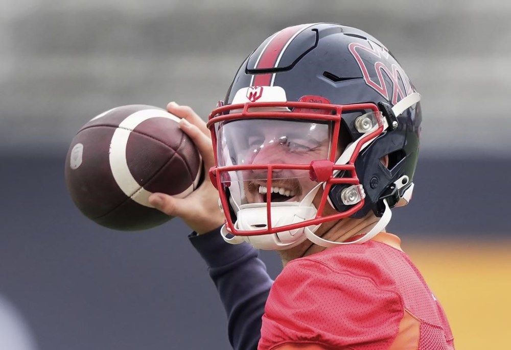 Cody Fajardo has been smiling all week. And why not? The 31-year-old Montreal Alouettes quarterback is in the Grey Cup, enjoying a comeback season one year after being benched and then allowed to leave as an unwanted free agent by the Saskatchewan Roughriders. Fajardo (7) throws the ball during practice ahead of the 110th CFL Grey Cup against the Winnipeg Blue Bombers in Hamilton, Ont., Friday, Nov. 17, 2023. THE CANADIAN PRESS/Nathan Denette