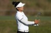 Amy Yang, of South Korea, watches her shot from the 18th fairway during the second round of the LPGA CME Group Tour Championship golf tournament, Friday, Nov. 17, 2023, in Naples, Fla. (AP Photo/Lynne Sladky)