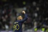 France's Kylian Mbappe celebrates after a goal during the Euro 2024 group B qualifying soccer match between France and Gibraltar in Nice, France, Saturday, Nov. 18, 2023. (AP Photo/Daniel Cole)