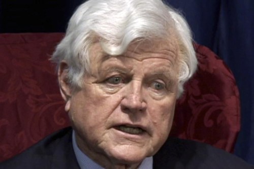 FILE - Sen. Ted Kennedy, D-Mass., promotes a children's book he wrote titled, 