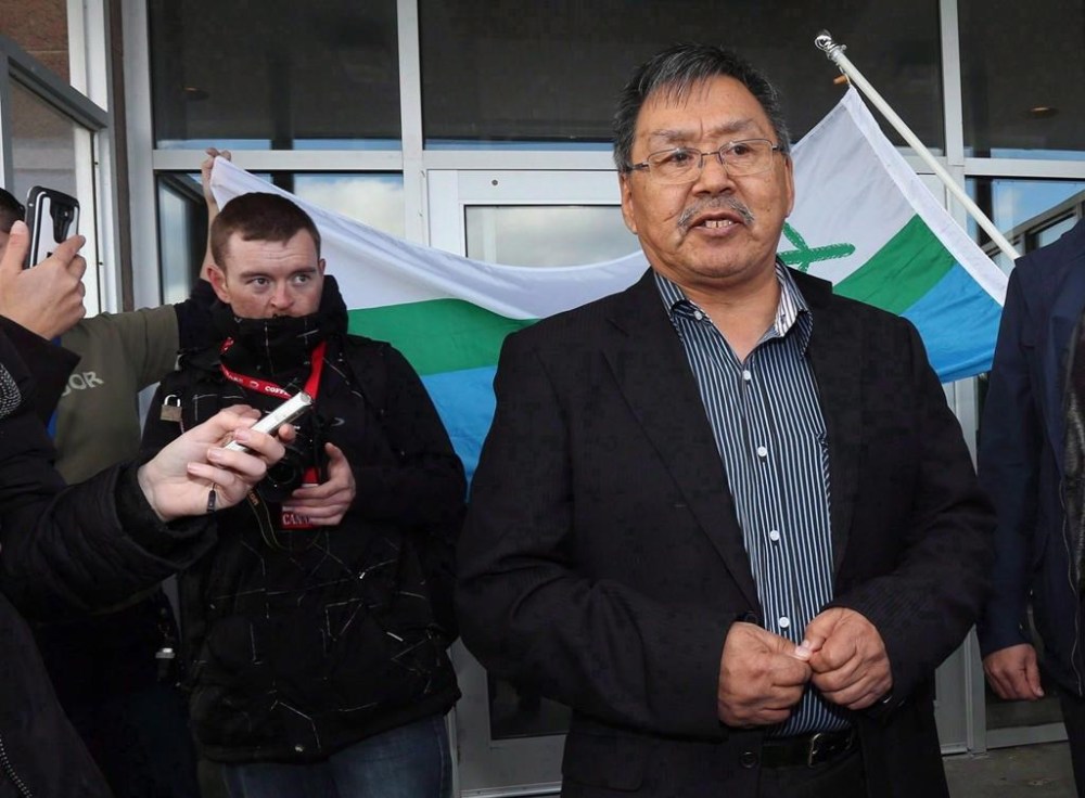 The Inuit Nunatsiavut government in Labrador has pulled out of meetings with Newfoundland and Labrador Premier Andrew Furey, citing concerns about the inclusion of an unrecognized group self-identifying as Indigenous. Johannes Lampe, president of the Nunatsiavut government, talks to the media on the steps of the Confederation Building in St. John's on Tuesday, Oct.25, 2016. THE CANADIAN PRESS/ Paul Daly