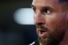Argentina's Lionel Messi reacts during a qualifying soccer match for the FIFA World Cup 2026 against Uruguay at La Bombonera stadium in Buenos Aires, Argentina, Thursday, Nov. 16, 2023. (AP Photo/Matias Delacroix)