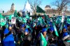 A few hundred demonstrators gather in front of the National Assembly, in Quebec City, Tuesday, Nov. 21, 2023, on the first of a three-day general strike of members of their union common front. THE CANADIAN PRESS/Jacques Boissinot