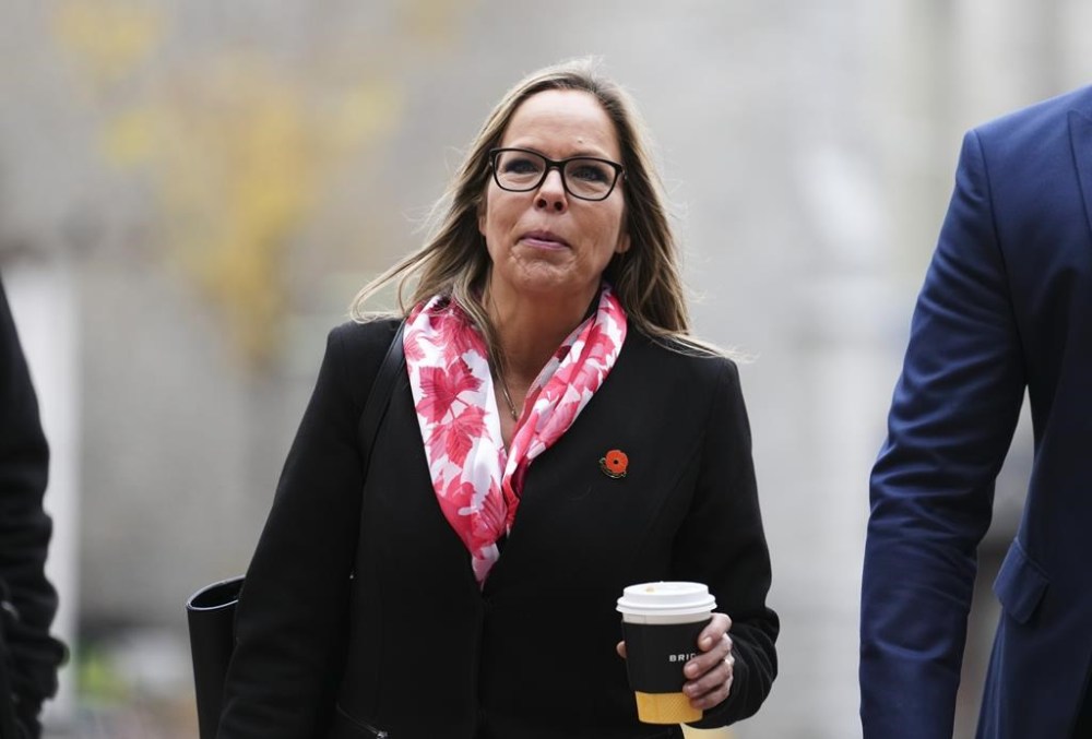 Tamara Lich arrives to the Ottawa Courthouse in Ottawa on Friday, Nov. 3, 2023. Lich's defence team says there's no evidence to support that she and hew fellow
