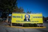 A photograph of late temple president Hardeep Singh Nijjar is seen on a banner outside the Guru Nanak Sikh Gurdwara Sahib, in Surrey, B.C., on Monday, September 18, 2023. The U.S. government says it has raised to India the allegations of a foiled assassination plot targetting a key organizer of Sikh separatist votes in Canada and elsewhere. National Security Council spokeswoman Adrienne Watson says in a statement that the U.S. government is 