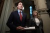A major meeting between Prime Minister Justin Trudeau and the leaders of the European Union begins today in Newfoundland and Labrador's capital city of St. John's. Minister of Foreign Affairs Melanie Joly looks on as Trudeau speaks to reporters before caucus, Wednesday, November 22, 2023 in Ottawa. THE CANADIAN PRESS/Adrian Wyld