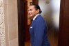 Wab Kinew walks to the premier's office to meet with outgoing Manitoba Premier Heather Stefanson in Winnipeg on Thursday, Oct. 5, 2023. The Manitoba government has introduced a bill to recognize Metis leader Louis Riel as the province's honorary first premier. THE CANADIAN PRESS/David Lipnowski