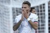 Lazio's Ciro Immobile celebrates after scoring his side's opening goal during a Serie A soccer match between Salernitana and Lazio, in Salerno's Arechi Stadium, Italy, Saturday, Nov. 25, 2023. (Alessandro Garofalo/LaPresse via AP)