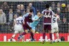 Aston Villa's Pau Torres, 2nd left, scores his side's first goal during the English Premier League soccer match between Tottenham Hotspur and Aston Villa at the Tottenham Hotspur stadium in London, Sunday, Nov. 26, 2023. (AP Photo/Kirsty Wigglesworth)