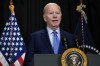 President Joe Biden speaks to reporters in Nantucket, Mass., Sunday, Nov. 26, 2023, about hostages freed by Hamas in a third set of releases under a four-day cease-fire deal between Israel and Hamas. (AP Photo/Stephanie Scarbrough)