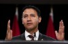 Federal Justice Minister Arif Virani holds a press conference at the National Press Theatre in Ottawa on Thursday, Oct. 5, 2023. Virani is 
