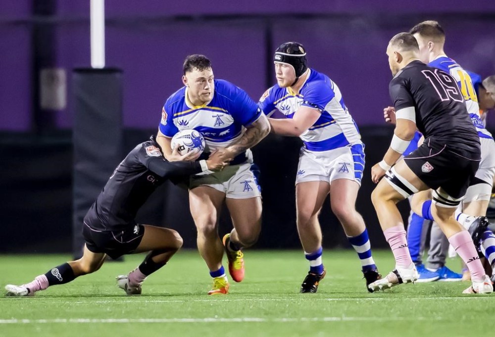 The Toronto Arrows, the lone Canadian entry in Major League Rugby, are closing shop — at least for the 2024 season. Toronto Arrows prop Isaac Salmon moves the ball upfield against the Los Angeles Giltinis in Major League Rugby play Feb. 12, 2022, at Starlight Stadium in Langford, B.C. THE CANADIAN PRESS/HO-Toronto Arrows-Erich Eichhorn
**MANDATORY CREDIT**