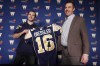 Winnipeg Blue Bombers general manager Kyle Walters says he expects a challenging off-season putting the pieces together for next year’s CFL roster. Blue Bombers receiver Weston Dressler and Walters hold up his jersey in Winnipeg on January 27, 2016.THE CANADIAN PRESS/John Woods