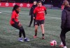 Canada's Christine Sinclair, centre, trains with the Canadian women’s soccer team at Starlight Stadium in Langford, B.C. on Thursday, Nov. 30, 2023 ahead of Friday's international friendly against Australia.THE CANADIAN PRESS/Neil Davidson