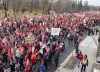 Members of the FEA teachers union march to begin their unlimited strike, Thursday, Nov. 23, 2023 in Montreal.THE CANADIAN PRESS/Ryan Remiorz