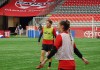 Canada's Christine Sinclair, left, practices with teammates ahead of Tuesday's friendly match against Australia in Vancouver on Sunday, Dec. 3, 2023. THE CANADIAN PRESS/Neil Davidson