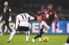 Torino's Gvidas Gineitis, right, controls the ball during the Serie A soccer match between Torino FC and Sassuolo at Olimpico Grande Torino Stadium, Turin, Italy, Monday Dec. 4, 2023. (Fabio Ferrari/LaPresse via AP)