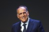 FILE - Javier Tebas, the president of the Spanish La Liga speaks during the World Football summit in Madrid, Spain, Monday, Sept. 24, 2018. Javier Tebas was provisionally reelected as president of the Spanish league on Tuesday, Dec. 5, 2023. (AP Photo/Paul White, File)