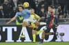 Lazio's Matteo Guendouzi in action during the Italian Cup soccer match between Lazio and Genoa at the Rome Olympic stadium Tuesday, Dec. 5, 2023. (Alfredo Falcone/LaPresse via AP)