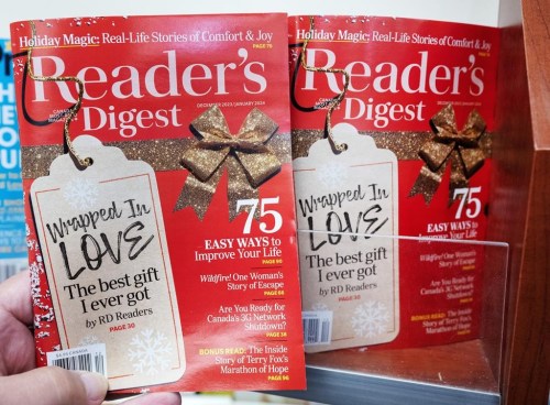 The latest edition of a Canadian Reader's Digest is seen Wednesday, Dec. 6, 2023 in Montreal. THE CANADIAN PRESS/Ryan Remiorz