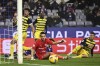 Fiorentina's Josip Brekalo, center back, battles for the ball with Parma's Alessandro Circati and Edoardo Corvi during the Italian Cup soccer match between Fiorentina and Parma at Artemio Franchi Stadium in Florence, Italy, Wednesday, Dec. 6, 2023. (Massimo Paolone/LaPresse via AP)
