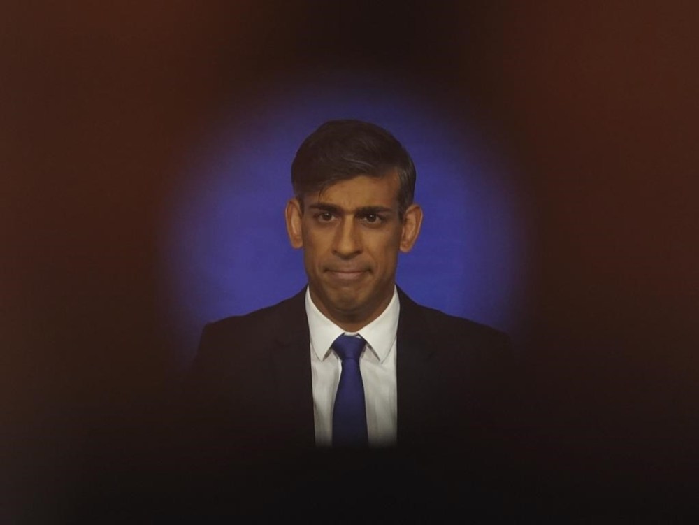 Britain's Prime Minister Rishi Sunak gives an update on the plan to