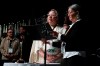 National Chief of Assembly of First Nations Cindy Woodhouse, left, reads the oath of office during the third day of the special chiefs assembly in Ottawa, on Thursday, Dec. 7, 2023. THE CANADIAN PRESS/Spencer Colby