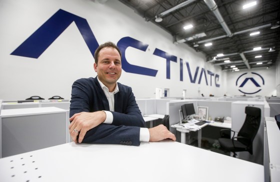 Adam Schmidt, president and co-founder of Activate Games, an interactive gaming company that is set to open in the Middle East and Africa. (John Woods / Winnipeg Free Press)