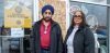 BROOK JONES / WINNIPEG FREE PRESS
The Coffee Culture Café and Eatery at 2864 Pembina Highway in Winnipeg, Man., was broken into Sunday, Nov. 5, 2023. PIctured: Co-owners Paramjeet Mehendiratta and his wife Sandeep Mehendiratta stand next to the doorlight which was borken.