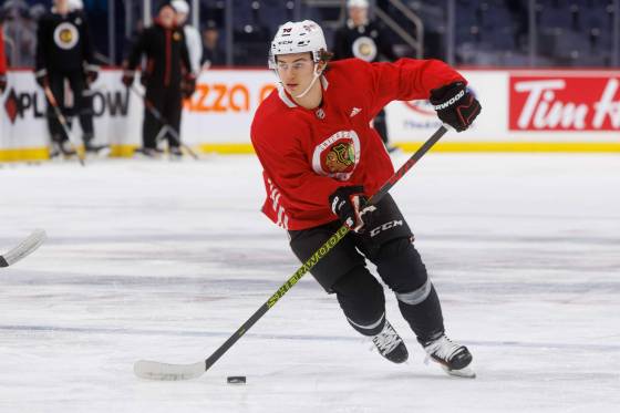 Chicago Blackhawks Connor Bedard has 18 points in his first 21 NHL games. (Mike Deal / Winnipeg Free Press)