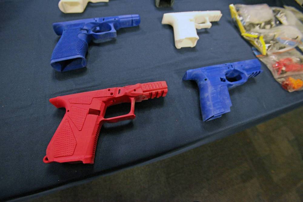 ERIK PINDERA / FREE PRESS FILES
3D-printed Glock-style pistol lower receivers, which police allege were assembled into functioning guns, were seized in 2023 as part of an investigation into Blake Ellison-Crate and others.