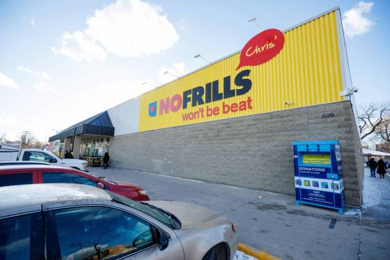 The No Frills on Notre Dame Avenue where a worker was stabbed in December while intervening with an alleged shoplifter. (Mike Deal / Free Press files)