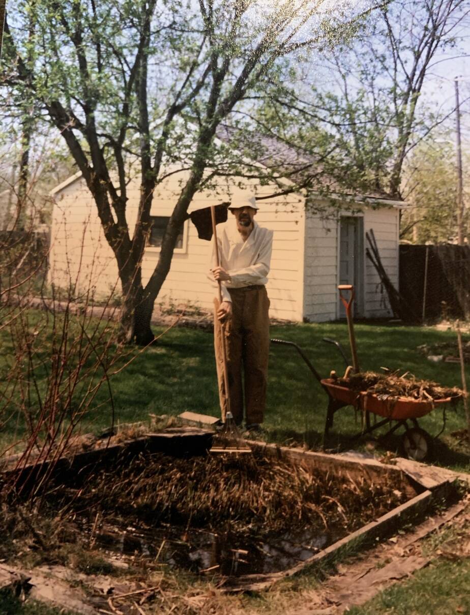 SUPPLIED
Clutton-Brock gardening at his home on Kings Drive.