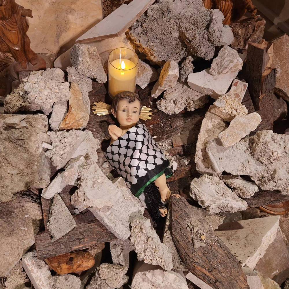 SUPPLIED
Baby Jesus in the rubble in the Evangelical Lutheran Christmas Church in Bethlehem.