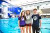 MIKAELA MACKENZIE / WINNIPEG FREE PRESS
                                Leia Berman (left), Zita Bernatsky and Attila Bernatsky, who are all competing in the Winter Senior National diving championships this weekend, at the Pan Am pool on Thursday, Dec. 14, 2023. For Josh story. Winnipeg Free Press 2023