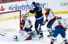 Winnipeg Jets’ Nino Niederreiter (62) celebrates Vladislav Namestnikov’s (7) goal against Colorado Avalanche goaltender Ivan Prosvetov (50) during first period NHL action in Winnipeg on Saturday, December 16, 2023. THE CANADIAN PRESS/John Woods
